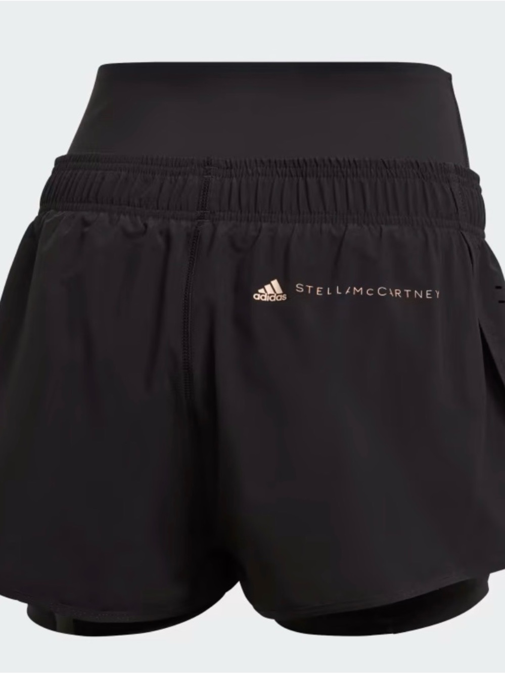 Stella McCartney Black Athletic Running Shorts with Subtle Logo